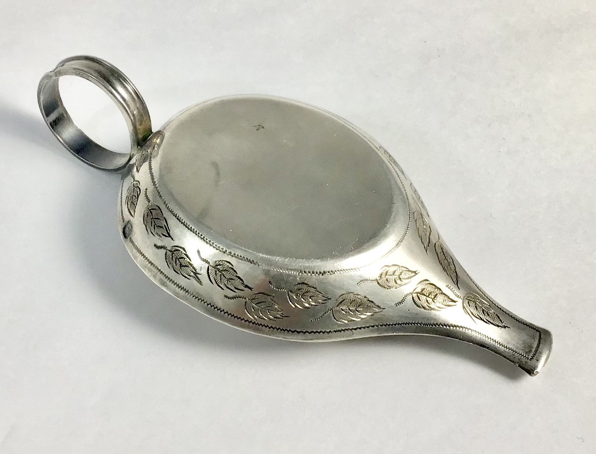Biberon à médicaments, argent massif , France 1850-1880, canard de malade -photo-5