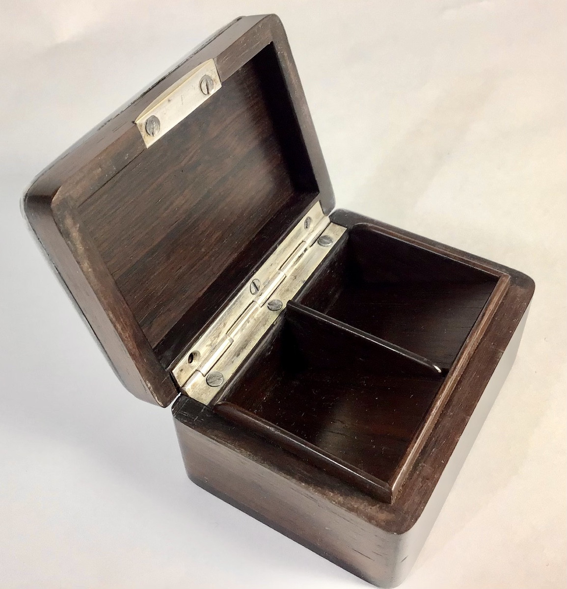 Post Stamp Box , Rosewood And Sterling Silver -photo-3