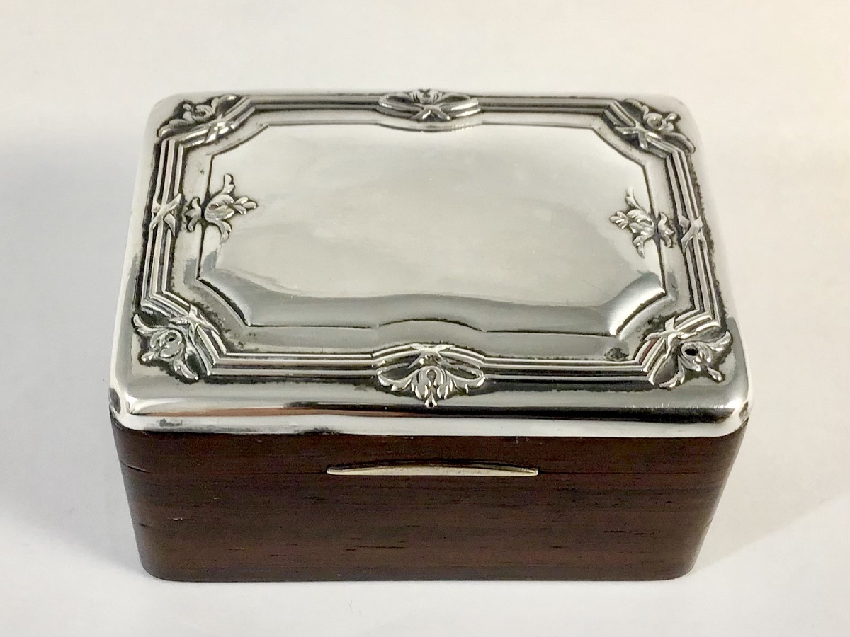 Post Stamp Box , Rosewood And Sterling Silver -photo-6