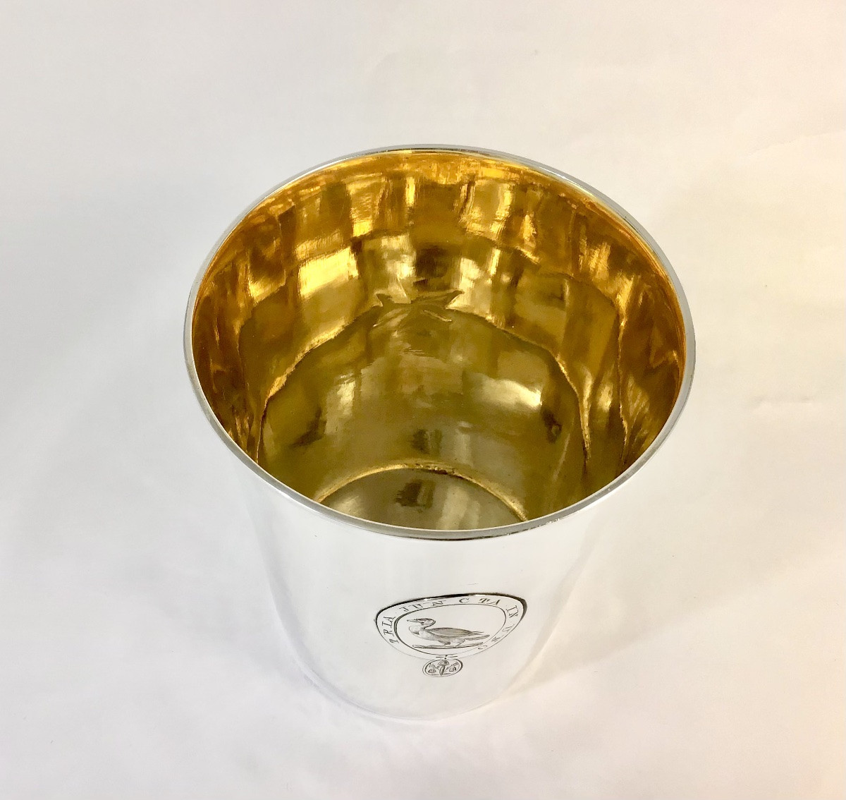 Order Of The Bath, Large Officer's Beaker  In Solid Silver And Vermeil, Tria Juncta In Uno-photo-4