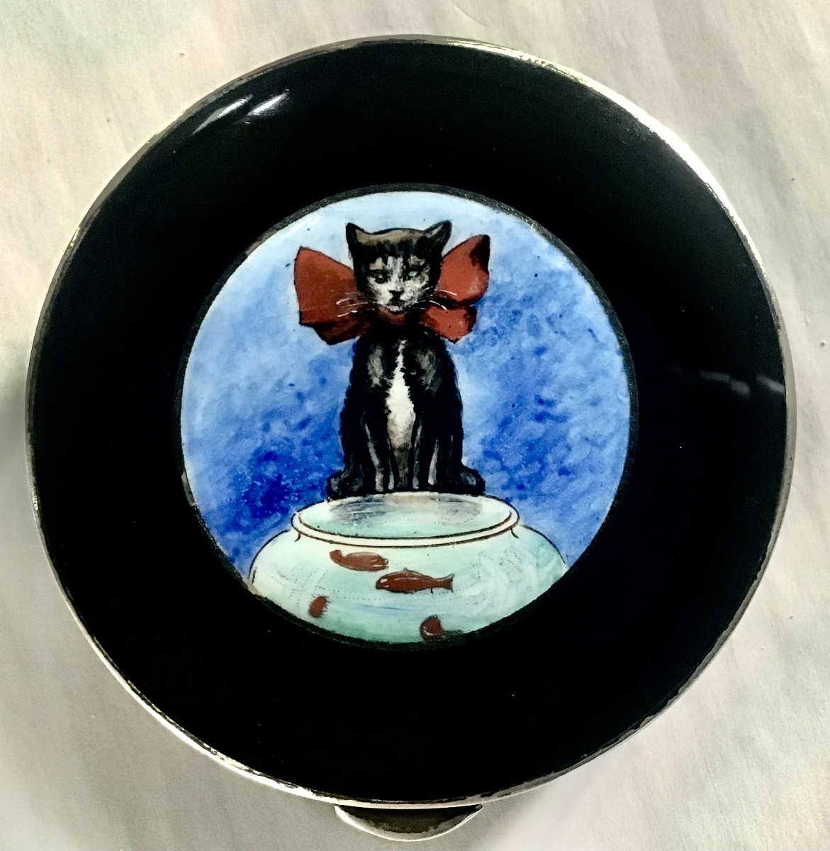 Powder Box , Solid Silver, Enamel And Vermeil, France, 1920-1940, Vanity Case 