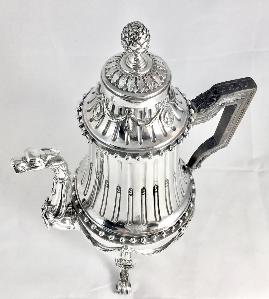 Mechelen 1788,argent massif , Petrus Cornelius Hendrickx,  Malines , cafetière Louis XVI-photo-2