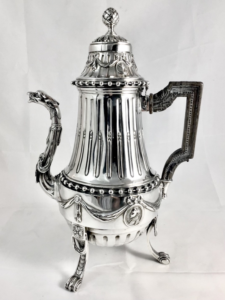 Mechelen 1788,argent massif , Petrus Cornelius Hendrickx,  Malines , cafetière Louis XVI-photo-7