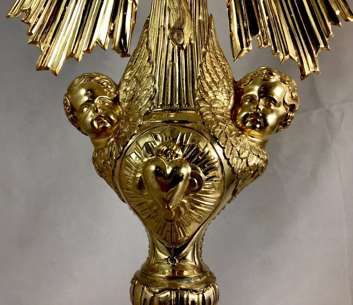 Argent massif et vermeil , France 1840-1860, Ostensoir soleil , monstrance -photo-5