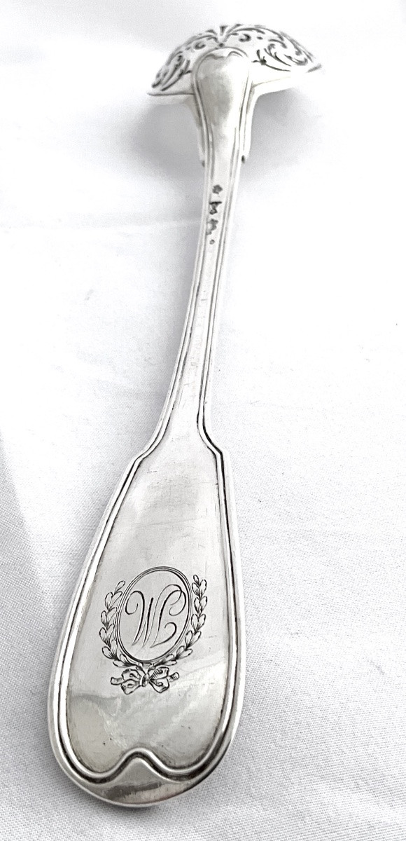 Paris 1786 , cuillère à olives , argent massif , modèle “au filet » Pierre Nicolas Sommé-photo-2