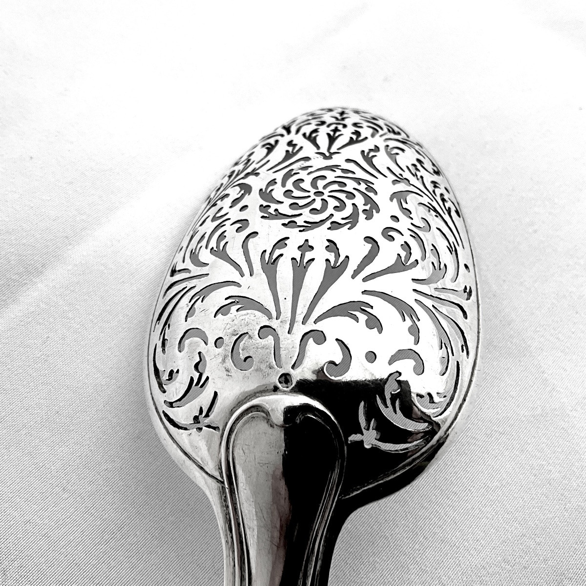 Paris 1786 , cuillère à olives , argent massif , modèle “au filet » Pierre Nicolas Sommé-photo-3