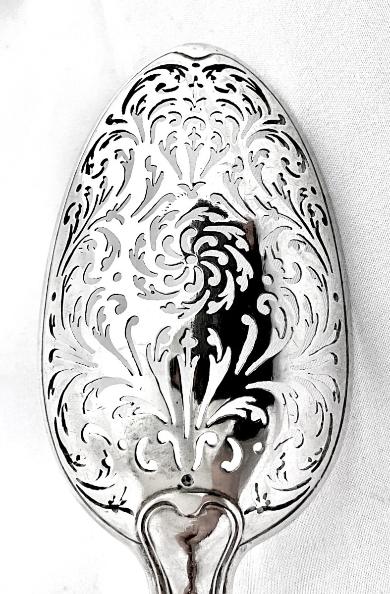 Paris 1786 , cuillère à olives , argent massif , modèle “au filet » Pierre Nicolas Sommé