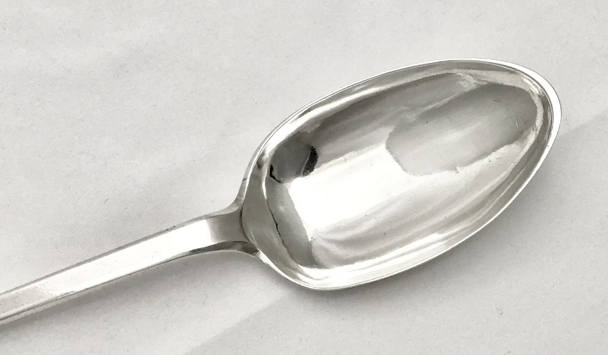 Dunkerque vers 1750, cuillère à ragoût en argent massif-photo-8