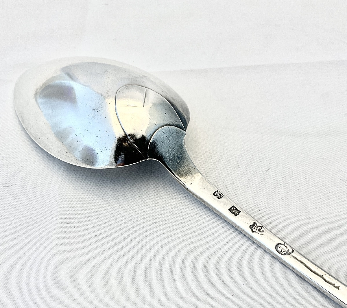 Ghent 1787, Stew Spoon, Solid Silver, Petrus Josephus Dupret Gent Zilver -photo-3