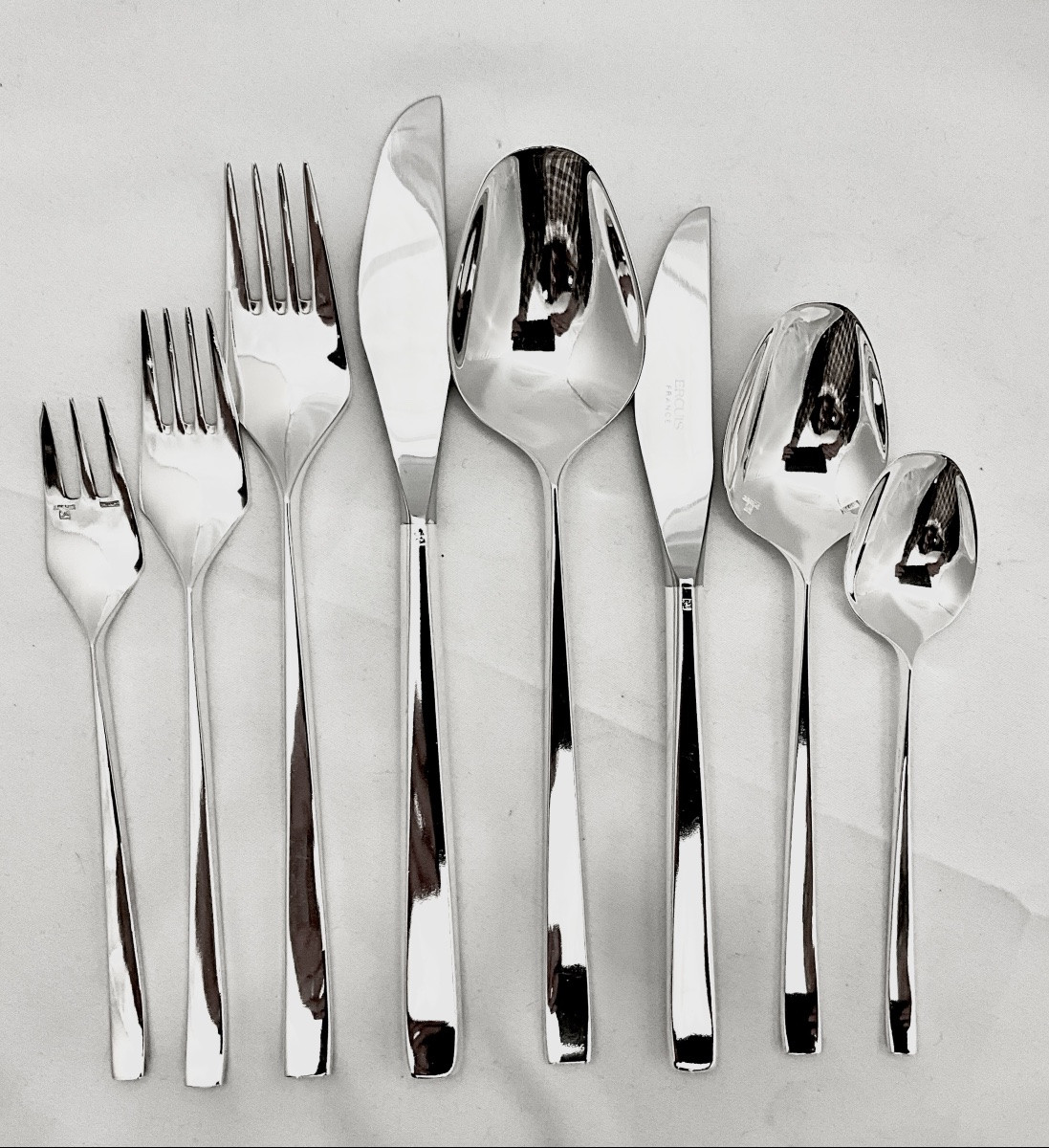 Ercuis Horizon , ménagère 48 pièces pour 6 personnes , 1972, métal argenté -photo-2