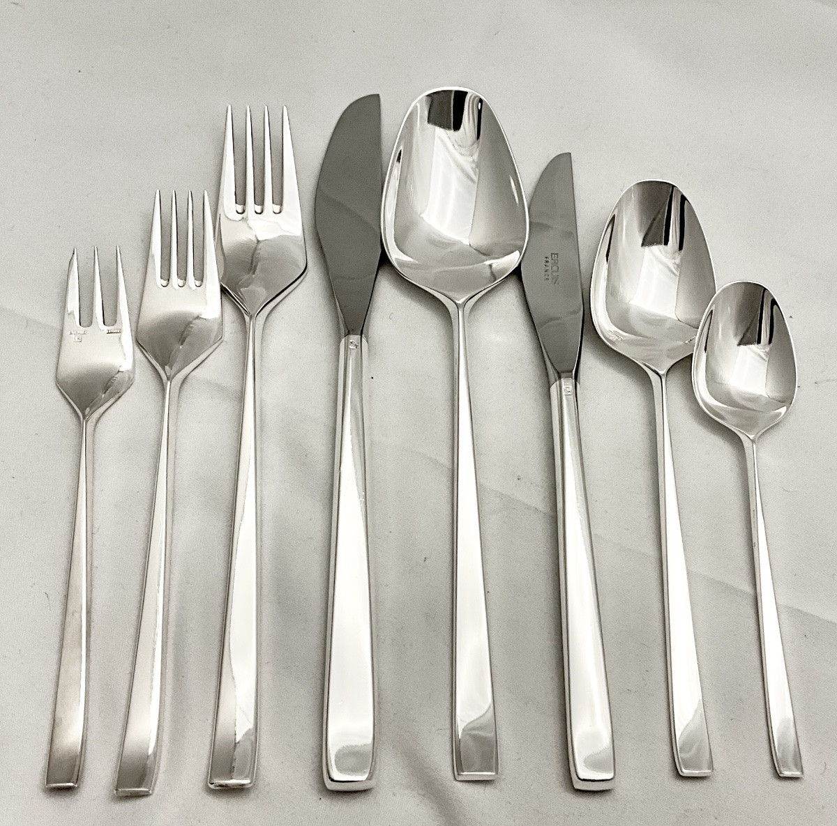 Ercuis Horizon , ménagère 48 pièces pour 6 personnes , 1972, métal argenté -photo-6