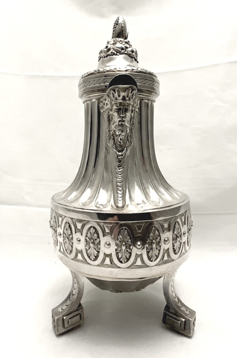 Bruges 1787, Coffee Pot, Solid Silver, Jacob Frans Ponchau, Louis XVI 