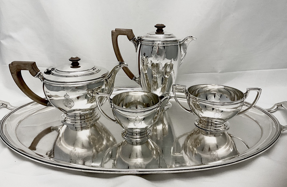 Gift From King George Vi, Solid Silver, Coffee Service, London 1948, William Comyns & Sons-photo-3