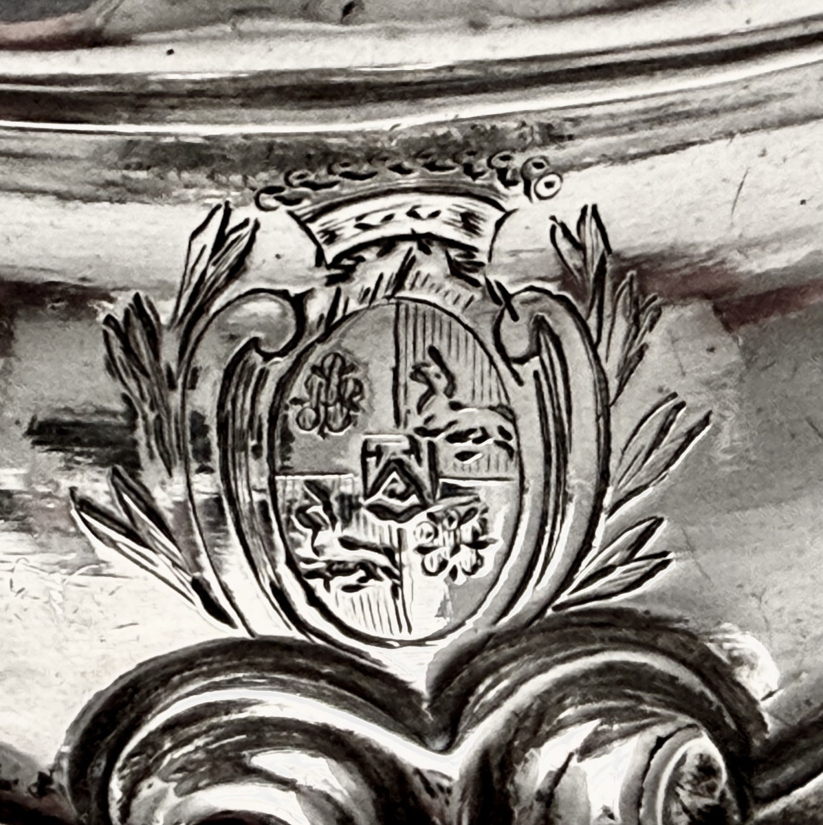 Paris 1746, Pair Of Louis XV Salt Cellars, Solid Silver, Jj. Duhamel, Baron Nau De Champlouis-photo-4