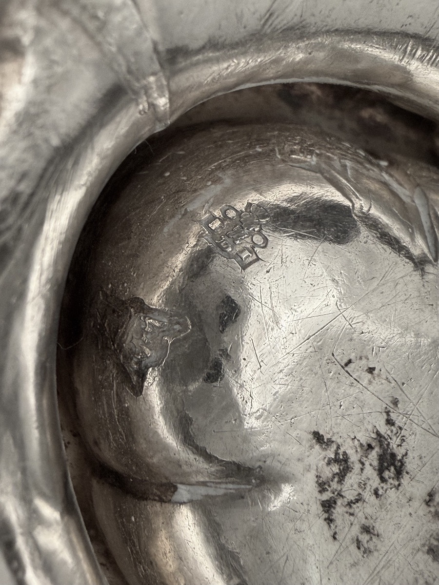 Paris 1746, Pair Of Louis XV Salt Cellars, Solid Silver, Jj. Duhamel, Baron Nau De Champlouis-photo-2