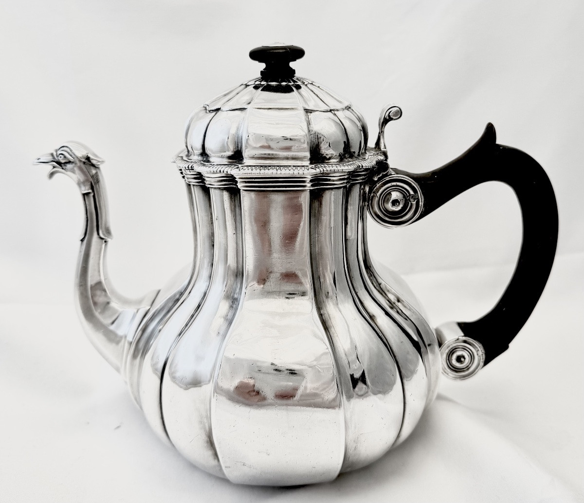 Lille 1736 , Sterling Silver Teapot , Louis XV Period , By François Joseph Lardemer -photo-4