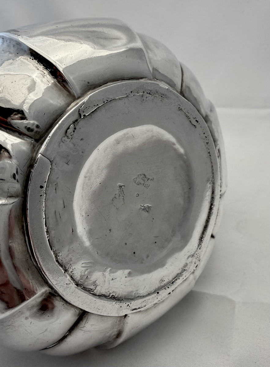 Lille 1736 , Sterling Silver Teapot , Louis XV Period , By François Joseph Lardemer -photo-1