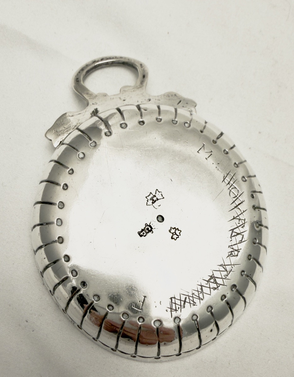 Parthenay 1749-50, Solid Silver Tastevin, Silversmith Jean Boutin-photo-3