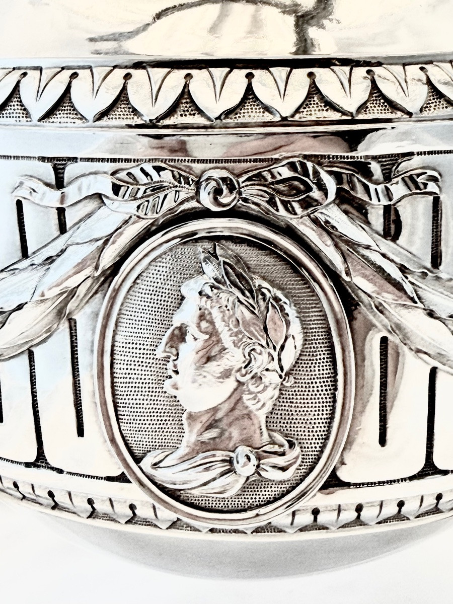 Chocolate Pot Ath 1784, Philippront, Louis XVI, Solid Silver Tripod Coffee Pot-photo-4