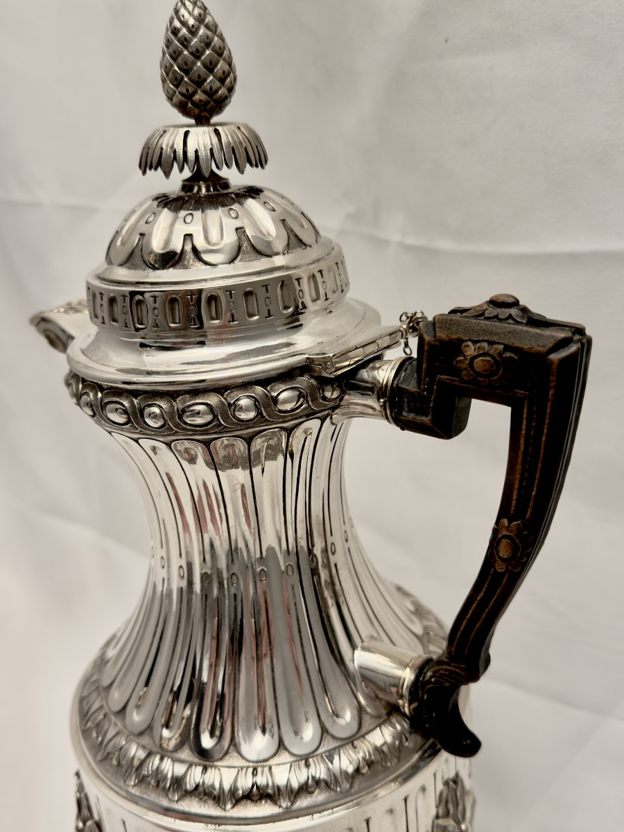 Mons 1784 , cafetière Louis XVI, EVRARD Maurice Joseph, argent massif-photo-6