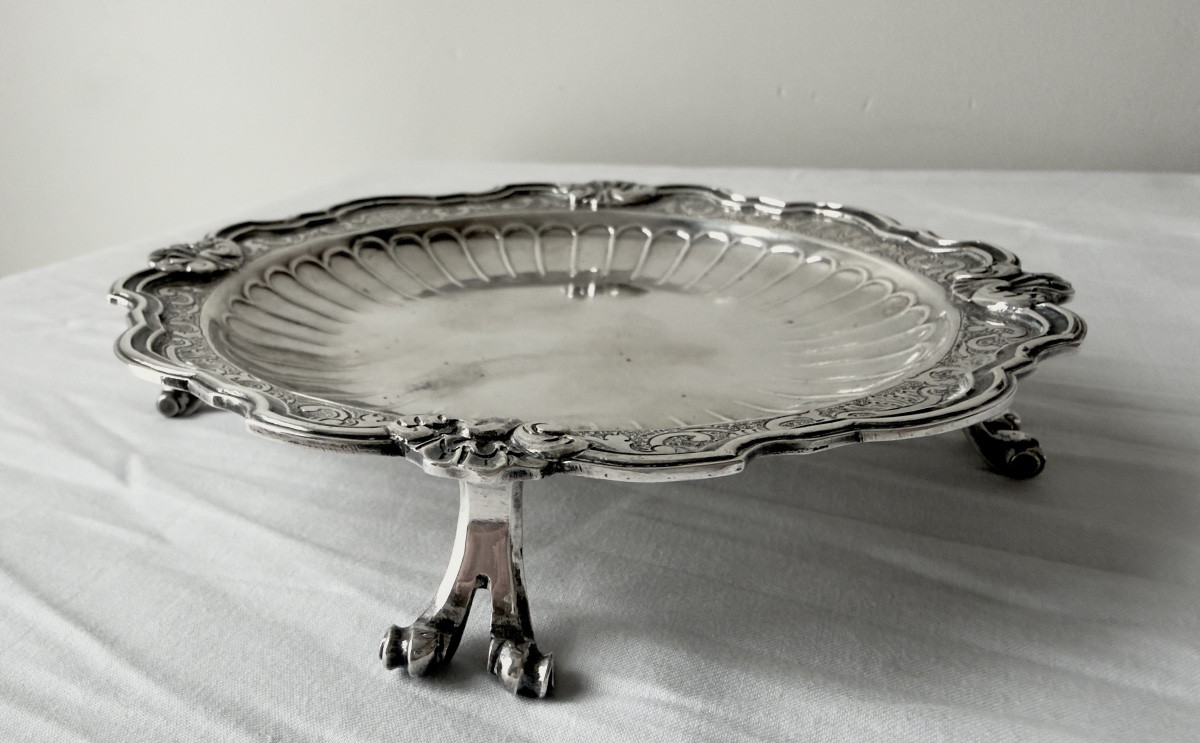 Ghent 1759, Sweetmeat Dish, Solid Silver, Silversmith Pieter II Colle, Louis XV, Salver -photo-4