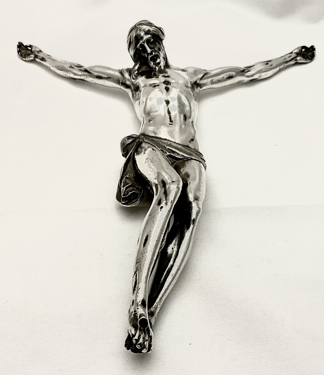 Flanders 1650-1700, Solid Silver Christ, In The Style Of Guglielmo Della Porta-photo-2
