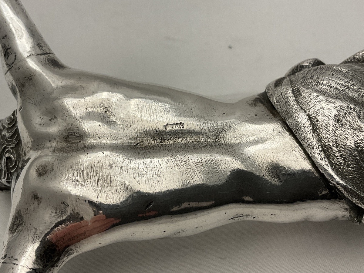 Flanders 1650-1700, Solid Silver Christ, In The Style Of Guglielmo Della Porta-photo-1