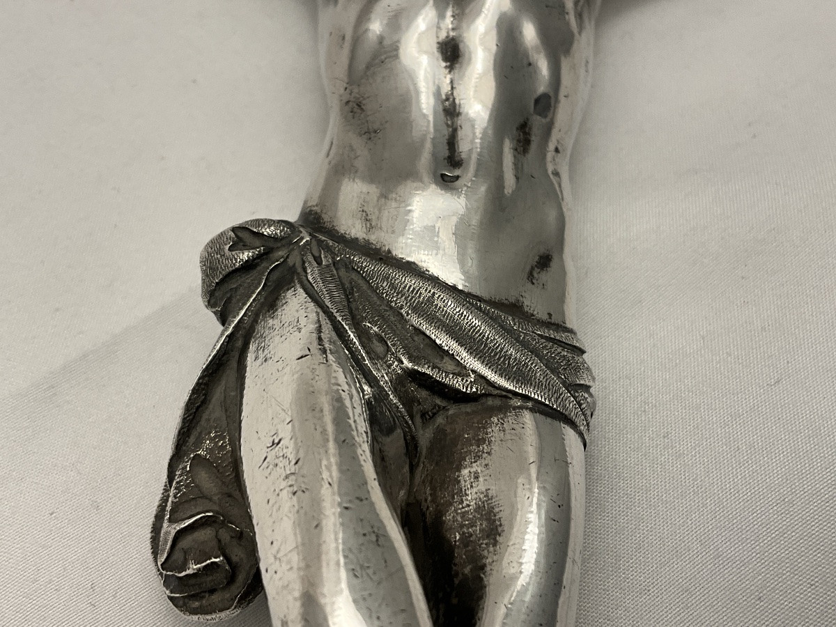 Flanders 1650-1700, Solid Silver Christ, In The Style Of Guglielmo Della Porta-photo-5