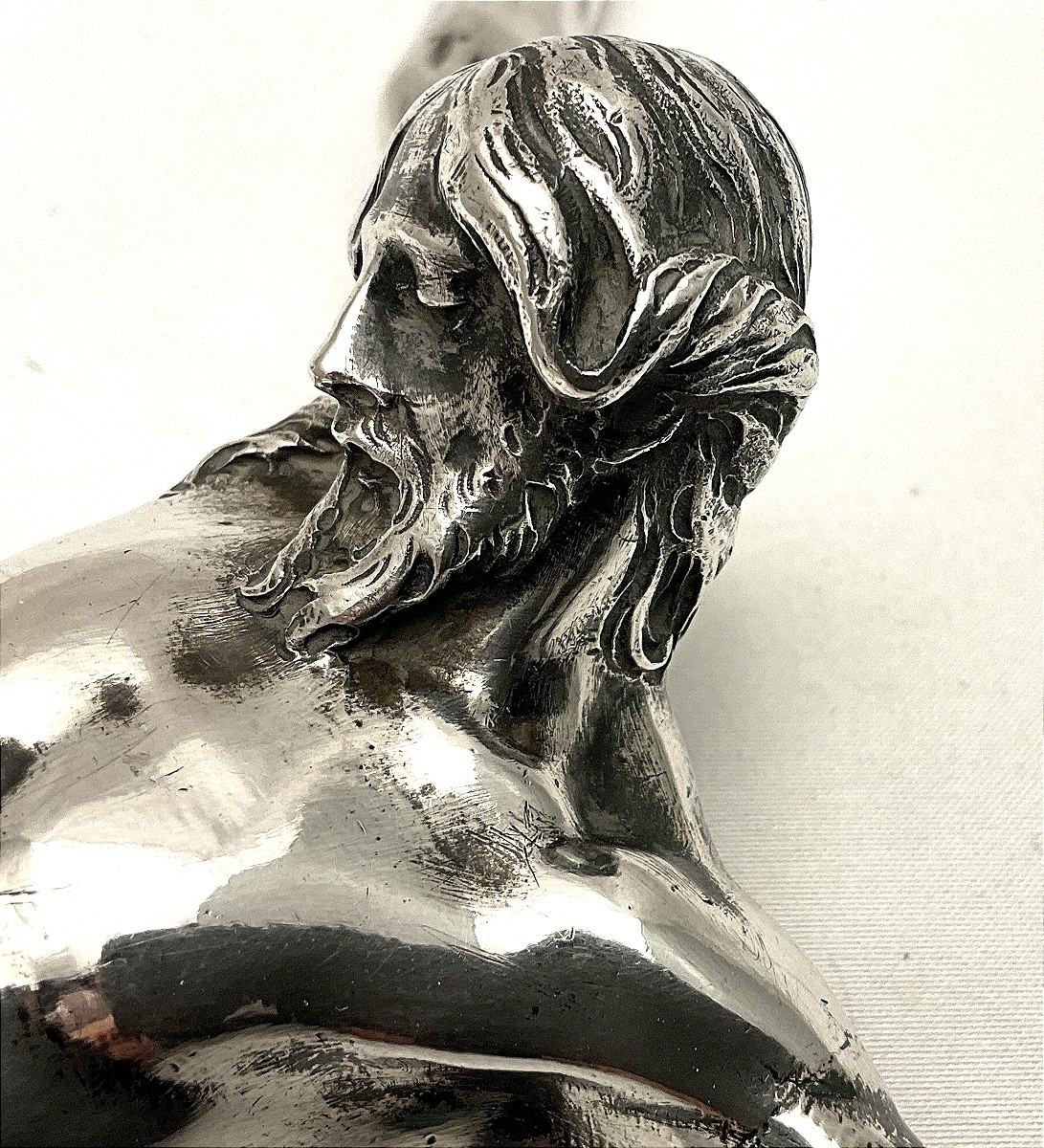 Flanders 1650-1700, Solid Silver Christ, In The Style Of Guglielmo Della Porta