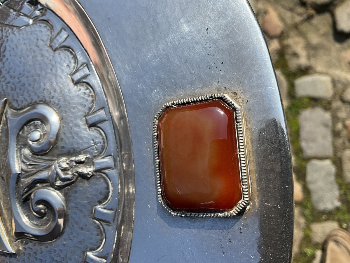 Namur 1956, Baron Louis Huart, Mayor 1931-1963, Solid Silver, Presentation Platter -photo-4