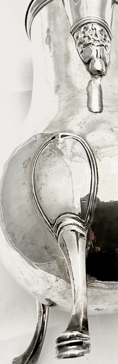 Amiens 1755 , chocolatière, argent massif , Jean Guidé (1717-1780), verseuse tripode cafetière -photo-5