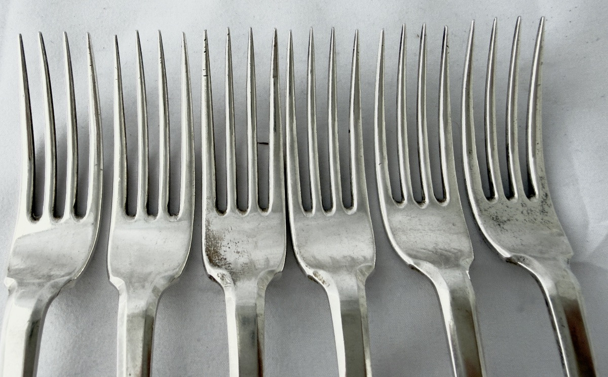 Lille 1739-1741 , Six Sterling  Silver Table Settings , Noël Leplus-photo-4