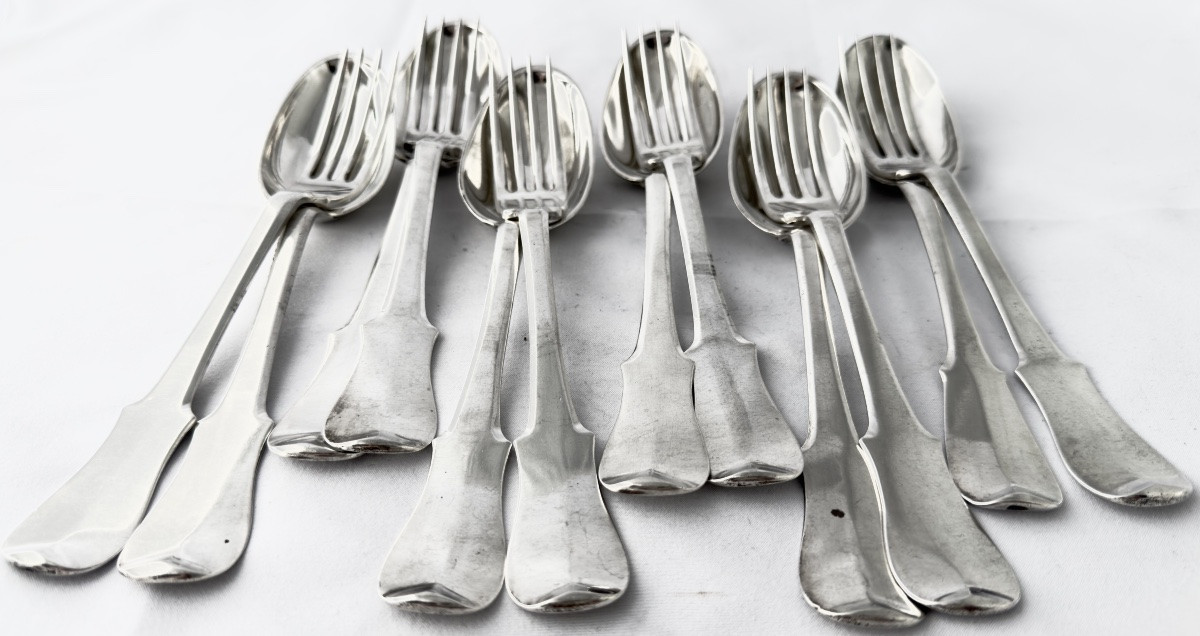 Lille 1739-1741 , Six Sterling  Silver Table Settings , Noël Leplus-photo-1