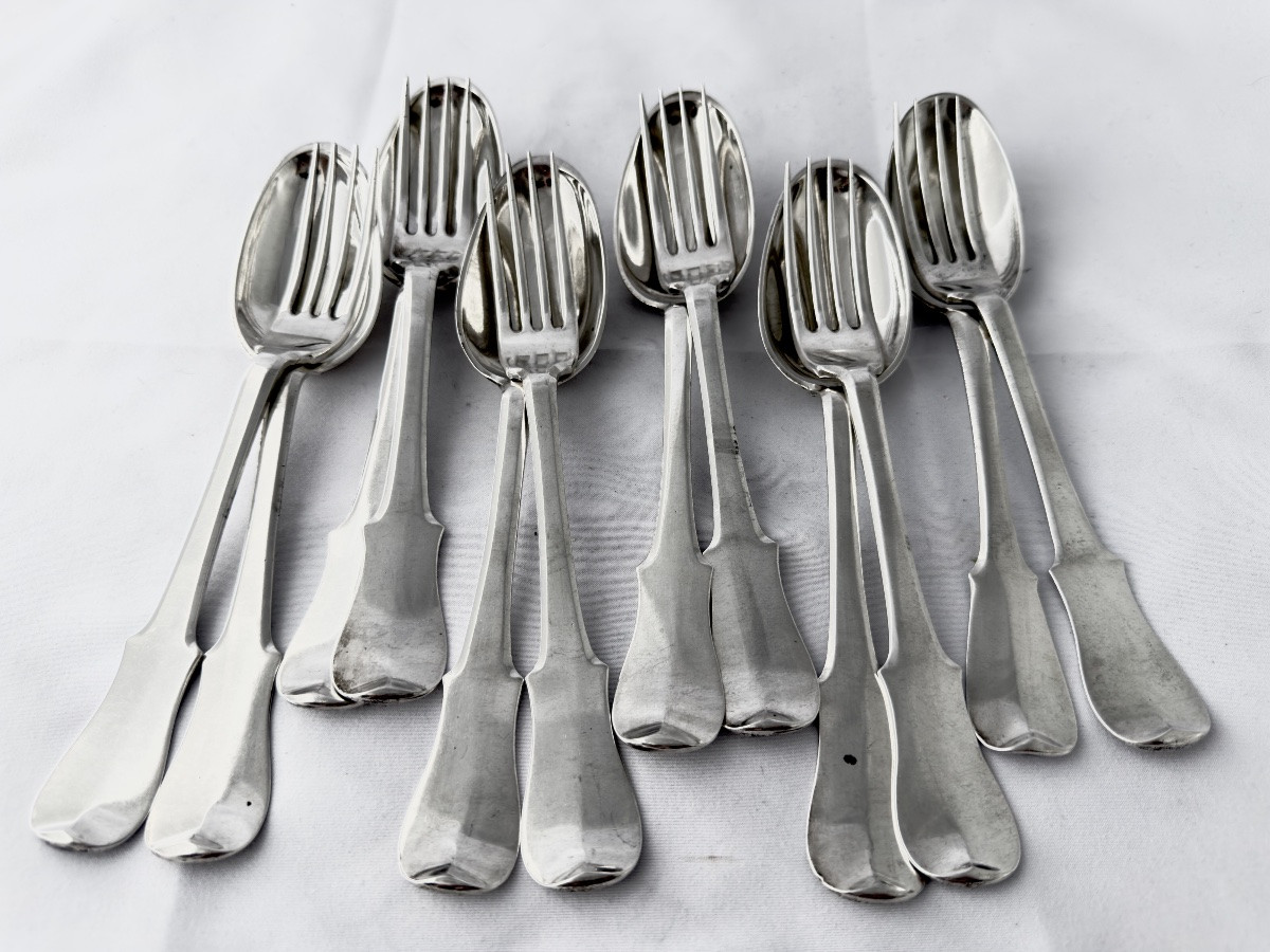 Lille 1739-1741 , Six Sterling  Silver Table Settings , Noël Leplus-photo-2