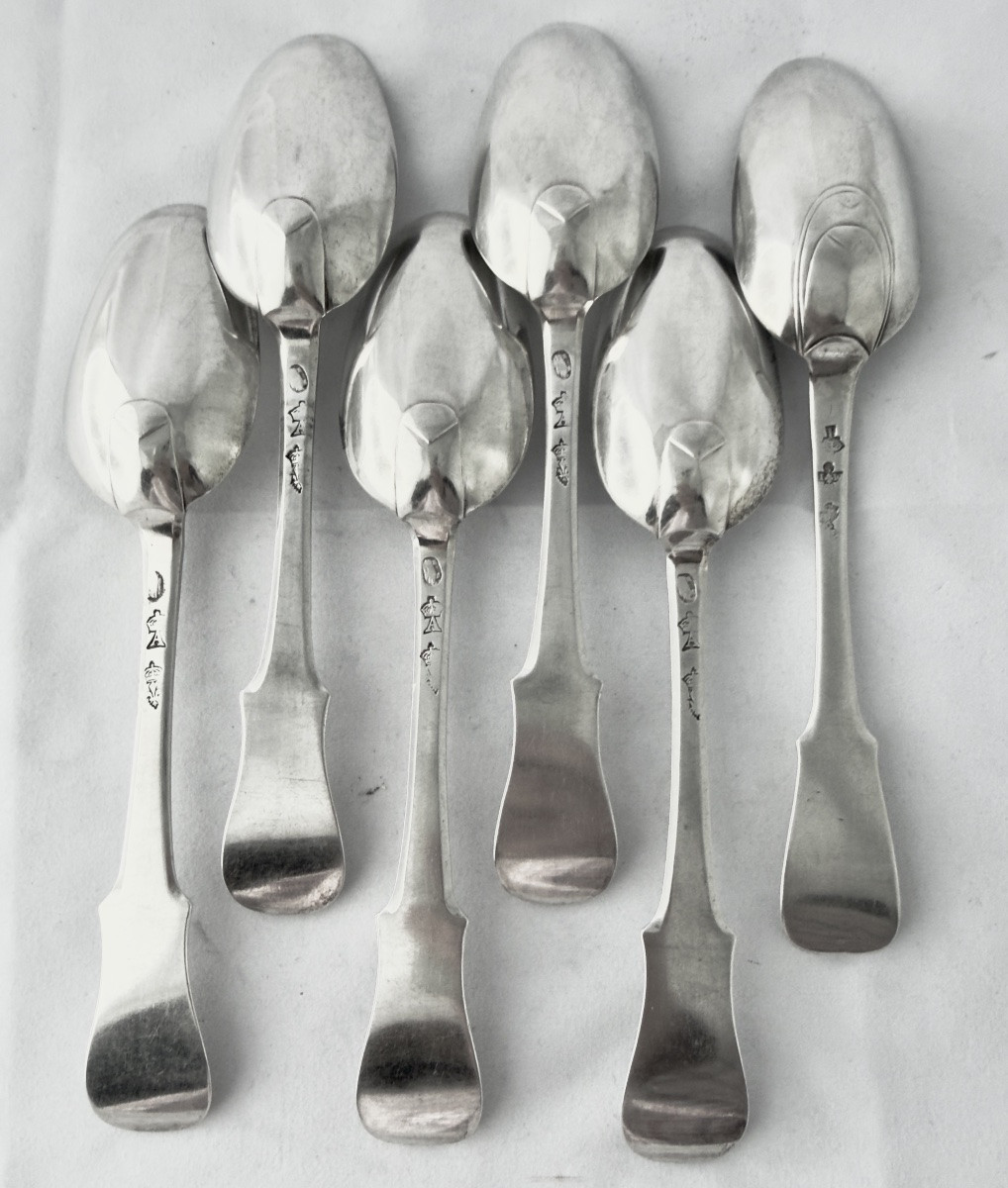 Lille 1739-1741 , Six Sterling  Silver Table Settings , Noël Leplus-photo-4