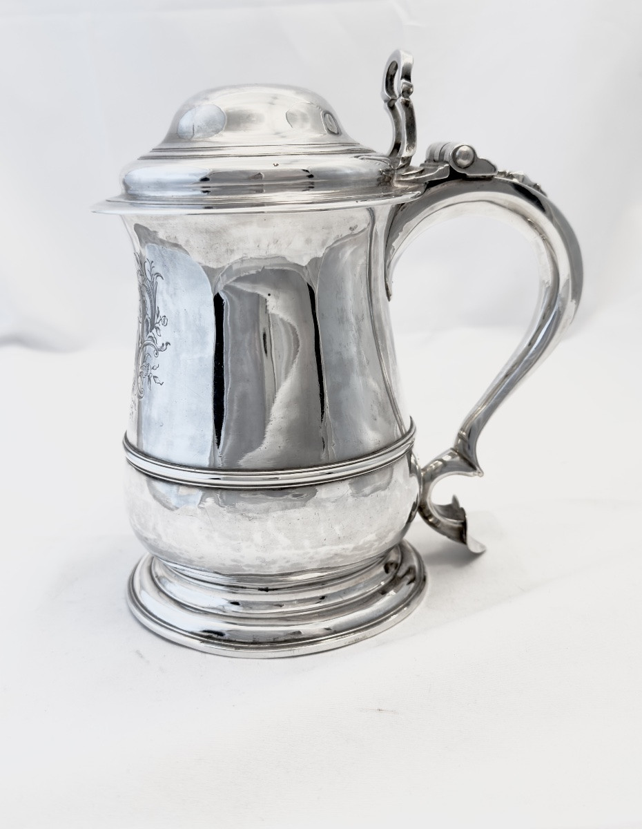 London 1750, Georgian Tankard , Sterling Silver , Richard Gurney And Thomas Cook , Leeke Family-photo-2