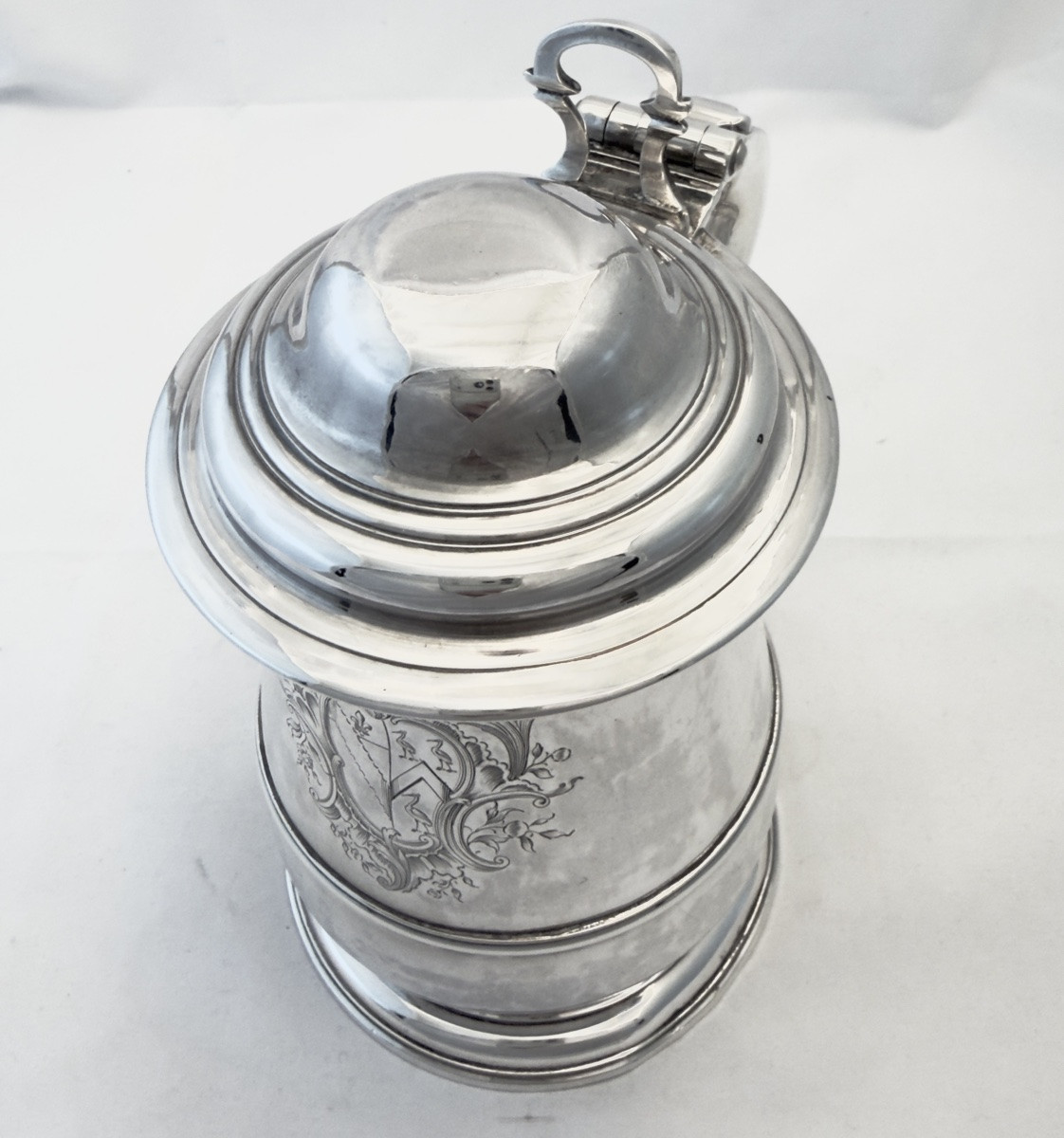 London 1750, Georgian Tankard , Sterling Silver , Richard Gurney And Thomas Cook , Leeke Family-photo-3