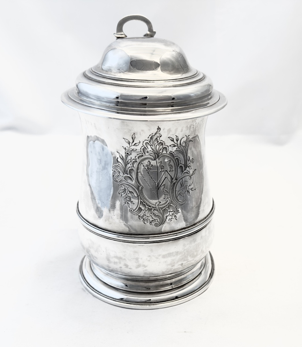 London 1750, Georgian Tankard , Sterling Silver , Richard Gurney And Thomas Cook , Leeke Family-photo-4