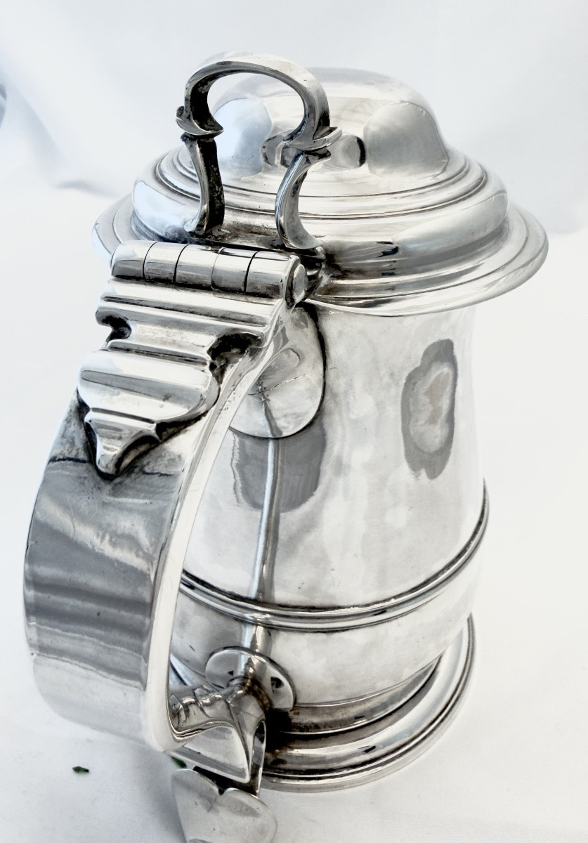 London 1750, Georgian Tankard , Sterling Silver , Richard Gurney And Thomas Cook , Leeke Family-photo-4