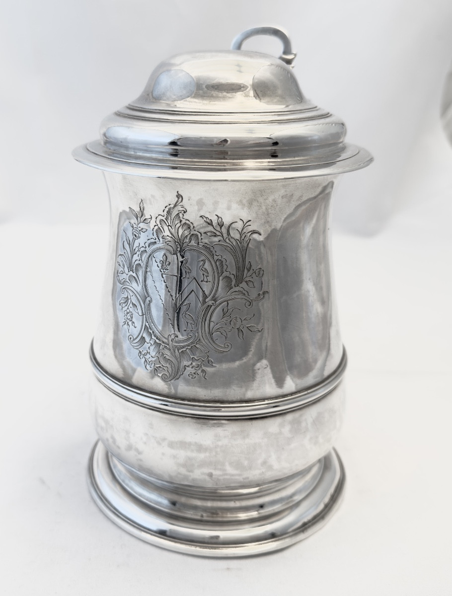 London 1750, Georgian Tankard , Sterling Silver , Richard Gurney And Thomas Cook , Leeke Family