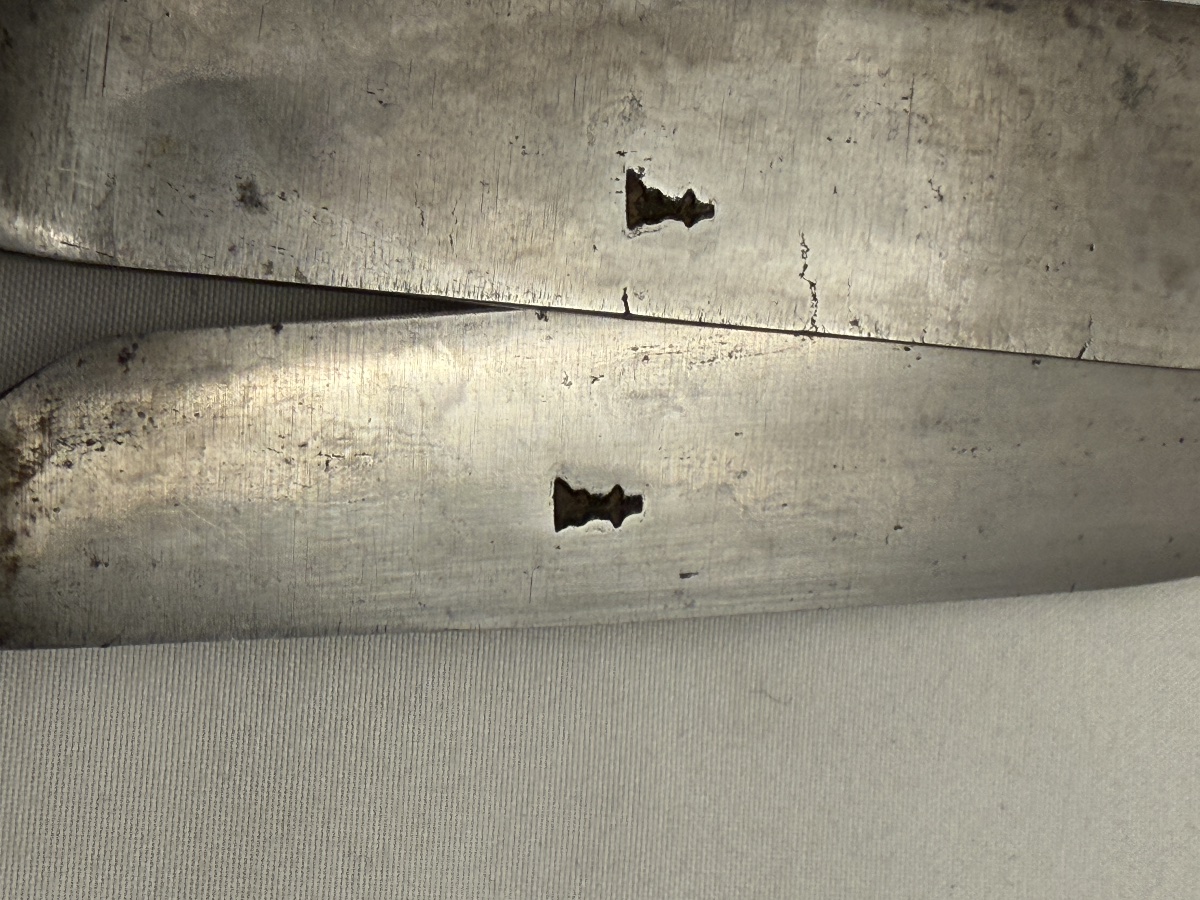 Ath 1782, Six Stock Knives, Clippele Family Solid Silver-photo-1