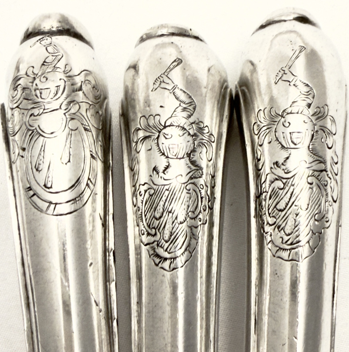Ath 1782, Six Stock Knives, Clippele Family Solid Silver