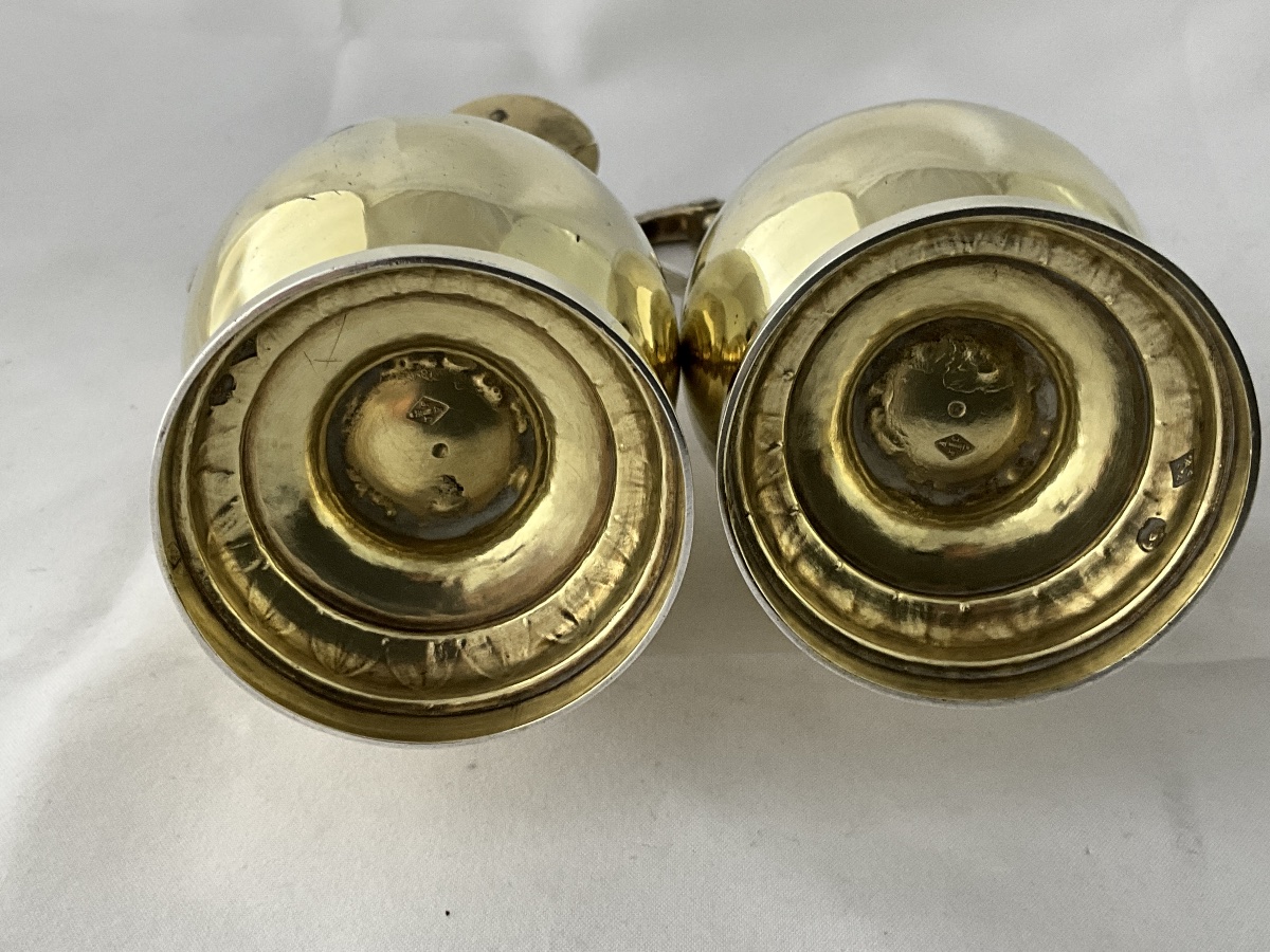 Paris, 1820–38, Solid Silver And Vermeil, Jean-pierre Famechon, Pair Of Cruets, Ampullae -photo-3