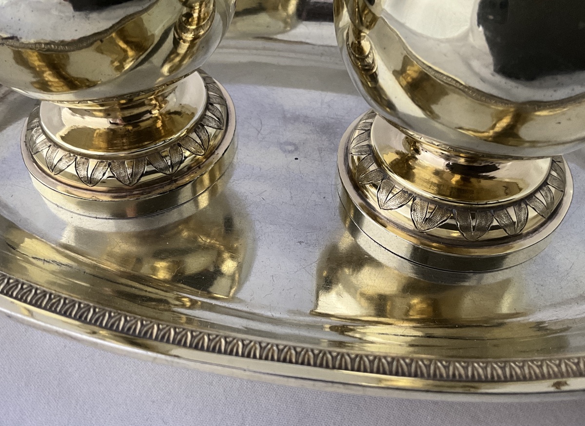 Paris, 1820–38, Solid Silver And Vermeil, Jean-pierre Famechon, Pair Of Cruets, Ampullae -photo-6