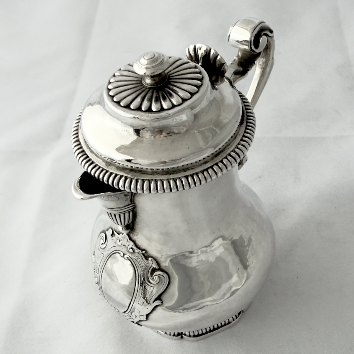 Paris, 1748, Solid Silver Mustard Pot Or Cream Jug, Louis Guillaume Lecuyer -photo-3