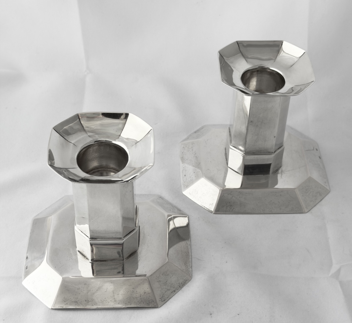 Brussels, 1920–1930, Solid Silver, Pair Of Candlesticks, Delheid Brothers -photo-2