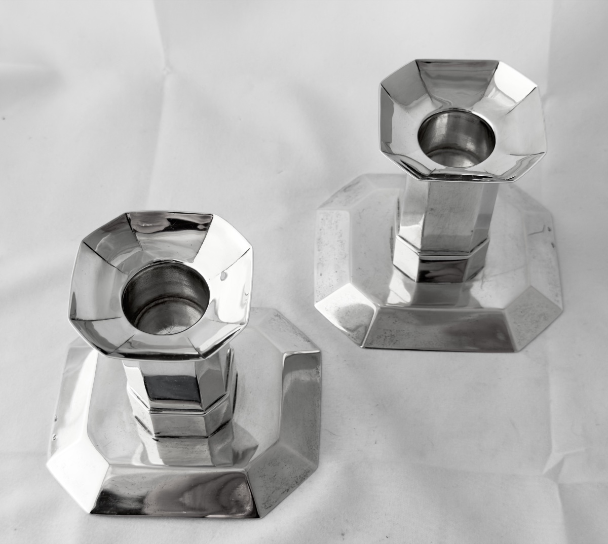 Brussels, 1920–1930, Solid Silver, Pair Of Candlesticks, Delheid Brothers -photo-2