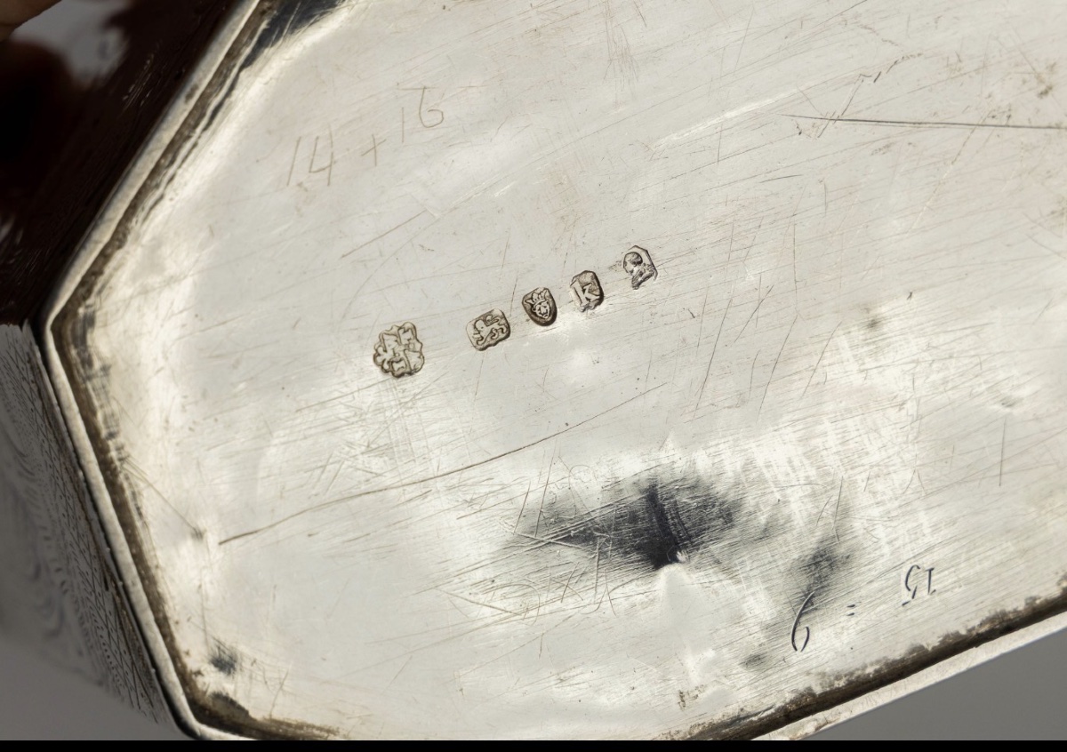 Tea Caddy, 1785, London, John Wakelin And William Taylor, 925% Sterling Silver-photo-3