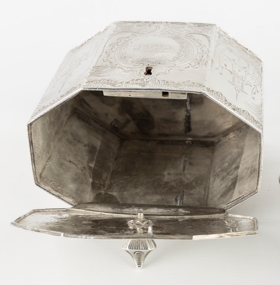Tea Caddy, 1785, London, John Wakelin And William Taylor, 925% Sterling Silver-photo-4