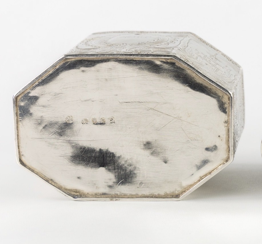 Tea Caddy, 1785, London, John Wakelin And William Taylor, 925% Sterling Silver-photo-3